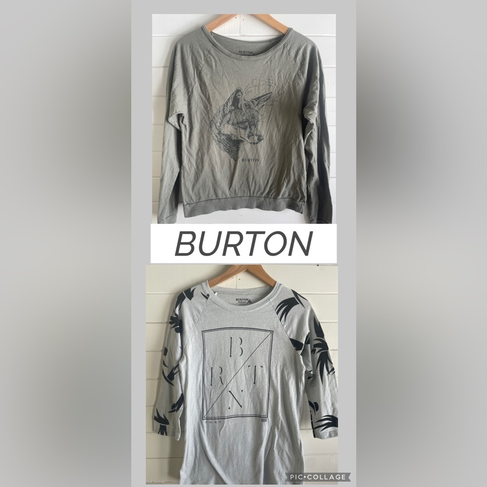 Burton Snowboarding Women’s Bundle of 2 Graphic Long Sleeve Tee Shirts